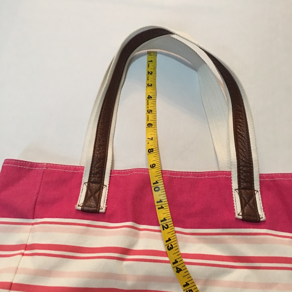 Aeropostale Floral Striped Tote White Pink. - Picture 6 of 8